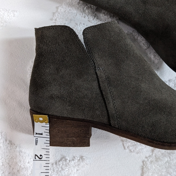 Splendid Smoke Hamptyn Fine Leather Suede Side Zip Ankle Booties - Picture 8 of 15